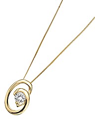9 Carat Gold & Cubic Zirconia Pendant