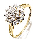 9ct Gold & Cubic Zirconia Cluster Ring