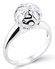 So Jewellery Sterling Silver Sphere Ring