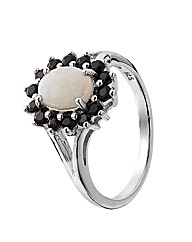 Sterling Silver Opal & Sapphire Ring