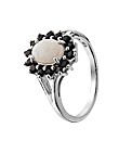 Sterling Silver Opal & Sapphire Ring