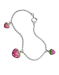Sterling Silver Strawberry Bracelet