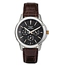 Pulsar Gents Brown Leather Strap Watch