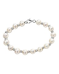 Textured Beads and Pearl Bracelet