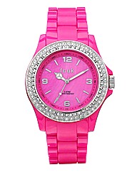FCUK Pink Glitzy Bezel Watch