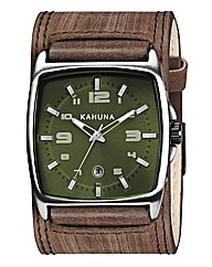Kahuna Gents Brown Cuff Strap Watch