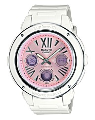 Baby G Pink Dial White Strap Watch