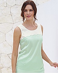 Basler Silk Scallop Detail Top