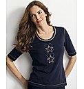 Basler Star Motif Jersey Top