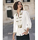 Embroidery Lace And Print Detail Shirt