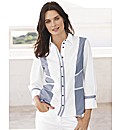Stripe Panelled Fitted Shirt