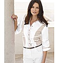 Stripe Panelled Fitted Shirt