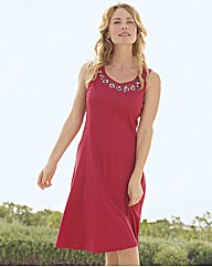 Pill Embellished Sleeveless Beach Dress