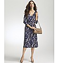 Gina Bacconi Paisley Print V Neck Dress