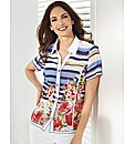 Just White Crinkle Printed Shirt