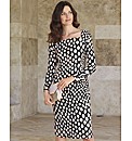 Chesca Silky Mid Length Spot Zip Dress