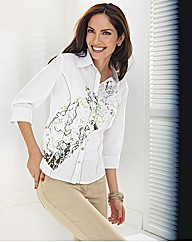 Lebek Placement Floral Print blouse