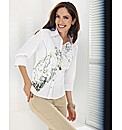 Lebek Placement Floral Print blouse
