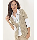 Lebek Tape Knit Short Sleeve Cardigan