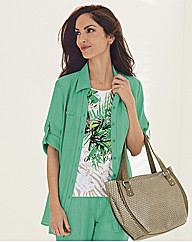 Lebek Crinkle Waist Tie Over Shirt