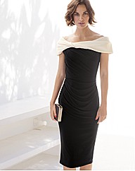 Gina Bacconi Twisted Collar Jersey Dress