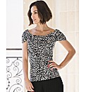 Gina Bacconi Twisted Collar Animal Top