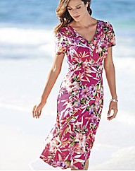 Pomodoro Floral Print Short Sleeve Dress