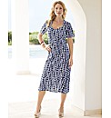 Spot Print Sweetheart Neck Dress
