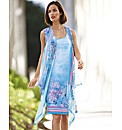 Basler Sea Life Print Chiffon Dress