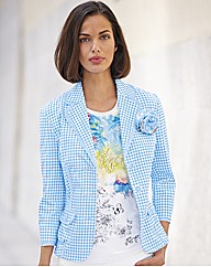 Frank Walder Gingham Button Blazer