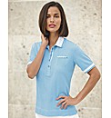 Frank Walder Gingham Polo Top