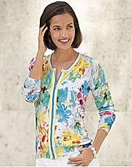 Frank Walder Multi Floral Zip Jacket