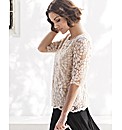 Gray & Osbourn Leaf Lace 3/4 Sleeve Top