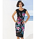 Gina Bacconi Oriental Print Jersey Dress