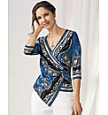 Joseph Ribkoff Mock Wrap Print Top