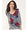Gerry Weber Stripe Floral Print Jumper