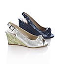 Lotus Printed Leather Wedges