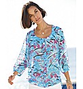 Gelco Abstract Sheer Gypsy Blouse