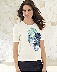 Gray & Osbourn Leaf Print Jersey Top