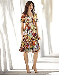Gelco Tropical Print Chiffon Dress