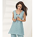 Sulu Marl Linen Long Line Tunic