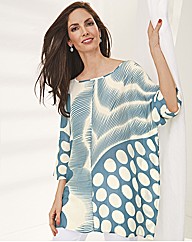 Sulu Contrast Stripe & Spot Silky Kaftan