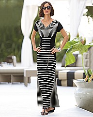 Frank Lyman Stripe Maxi Panel Dress