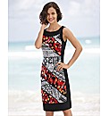 Joseph Ribkoff Jersey Print Flame Dress