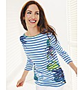 Passport Stripe and Tropical Print Top