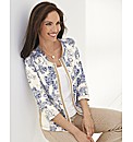 Gelco Floral Print Zip Up Jersey Jacket
