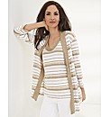 Gelco Linen Slub Knit Stripe Cardigan