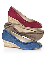 Van Dal Suede Peep Toe Wedge
