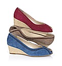 Van Dal Suede Peep Toe Wedge