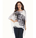 Ronen Chen Chiffon Bat Wing Sleeved Top